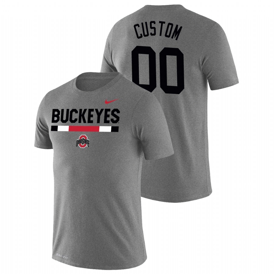 Ohio State Buckeyes Men's NCAA Custom #00 Heathered Gray Team DNA Legend Performance Nike College Basketball T-Shirt TVX8549MF